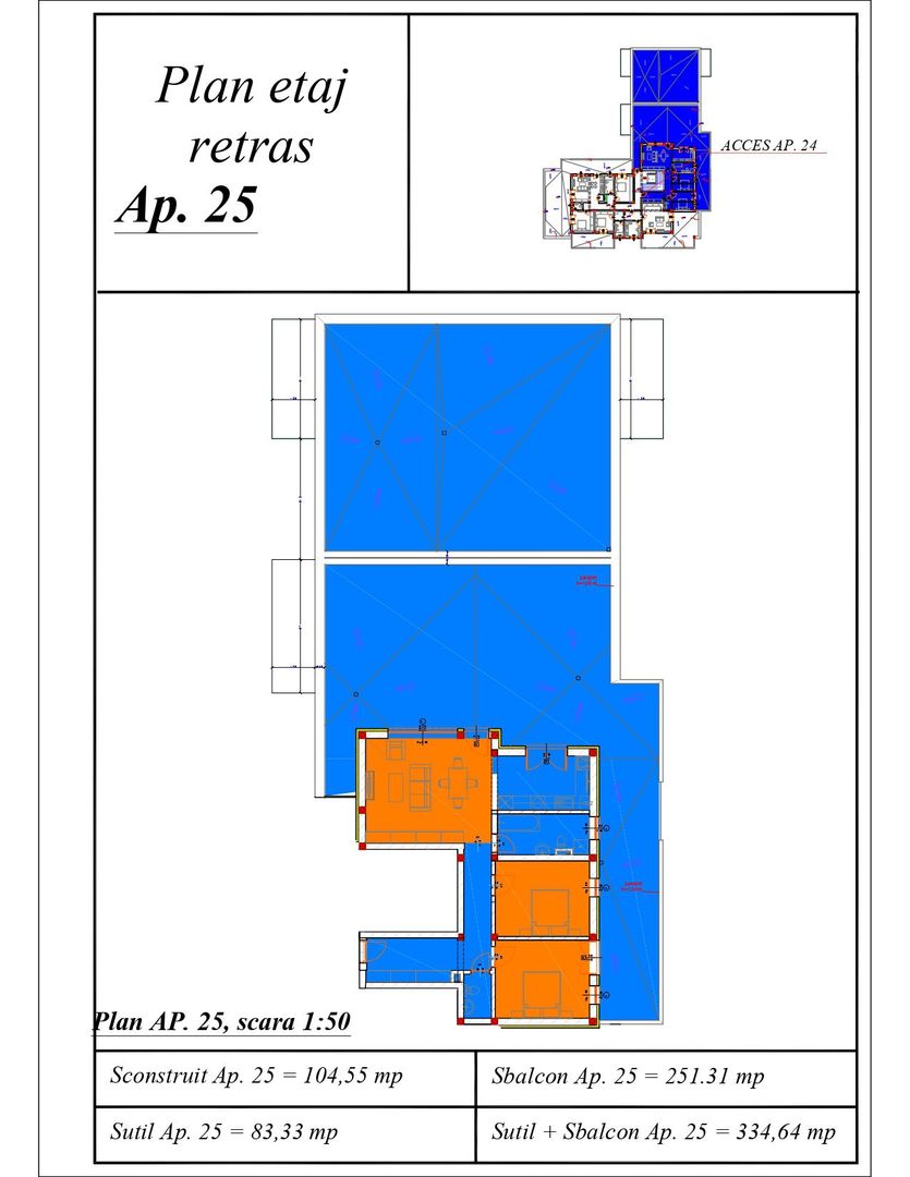 Apartament SPECTACULOS, 3 camere | Terasa 250 mp | Vedere Panoramica - Poză 9