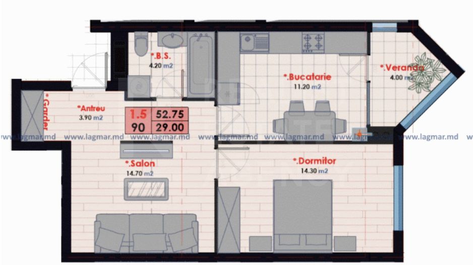 Vânzare, apartament, 2 camere, stra Nicolae Testemițanu, Botanica - Schiță 11