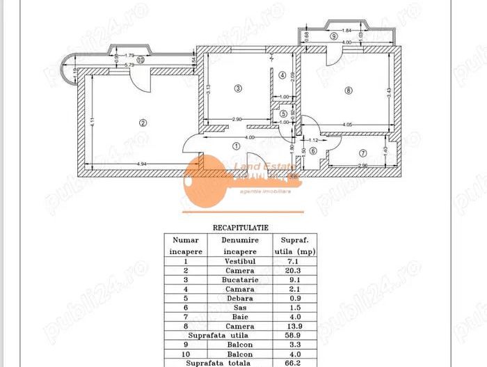 2 camere de 66mp la 300m de metrou Lujerului (Zona Roz Cafe) - Schiță 14