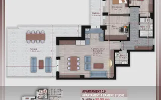 Apartament 4 Camere | Terasa 51mp | Parcare inclusa,  Metrou Nicolae Teclu - Schiță 12