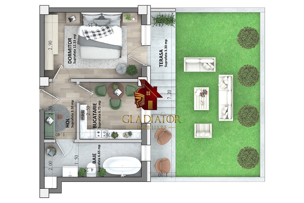 Apartament 1 camera cu gradina bloc nou, Capat CUG - Lunca Cetatuii - Poză 1
