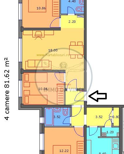 Apartament 4 camere finisat modern Zona Aurel Vlaicu - Schiță 4