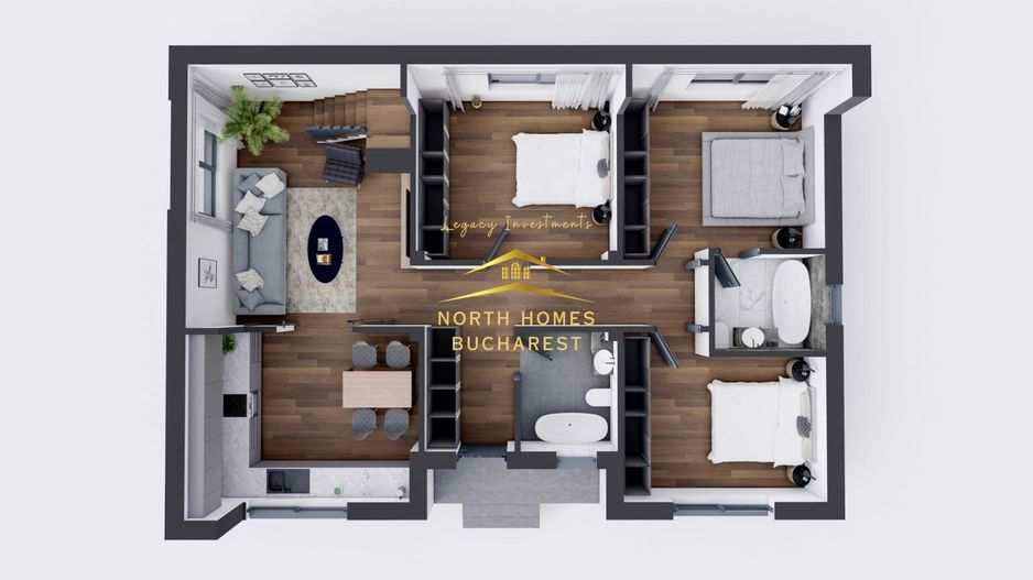 Vila 4 camere, toate utilitatile, strada asfaltata, Balotesti - Poză 3