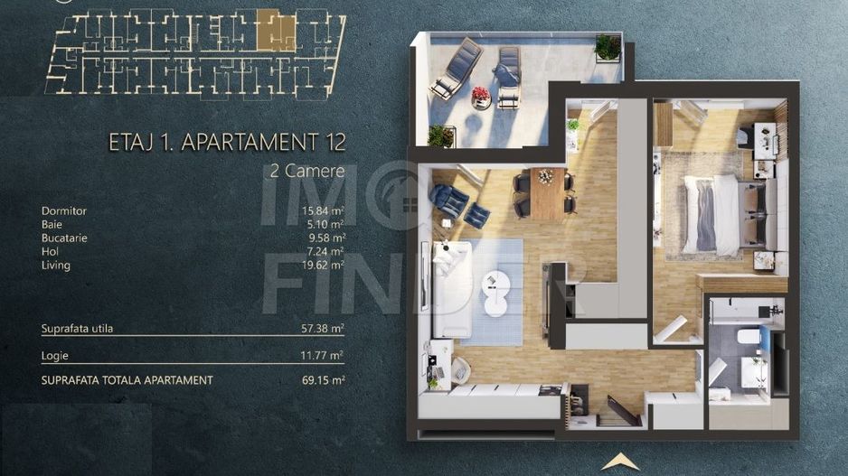 Apartament 2 camere, proiect Premium, la standard nZEB, zona Fabricii - Poză 3