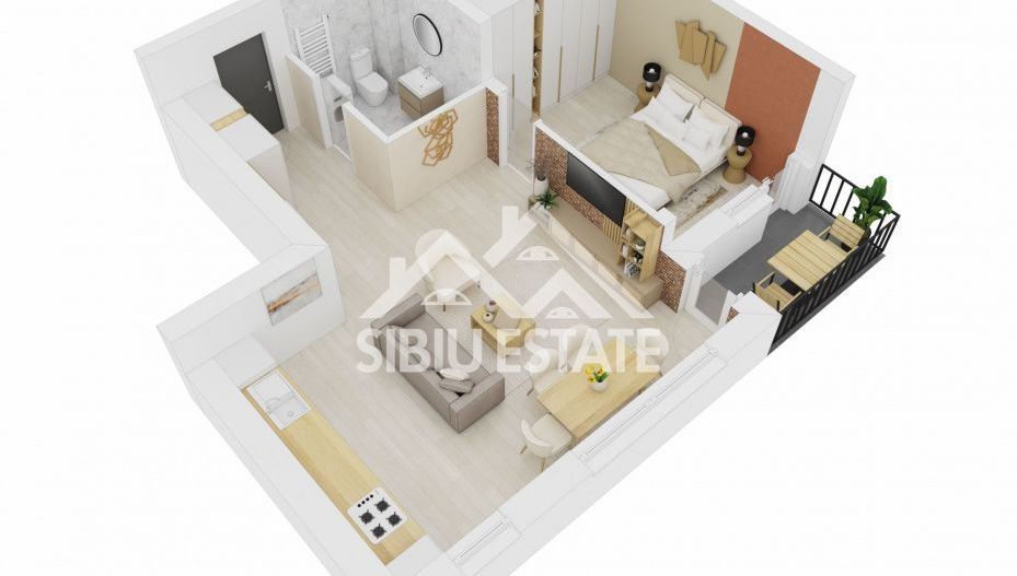 Apartament 2 camere de vânzare, Doamna Stanca, Sibiu, Parcare inclus - Poză 3
