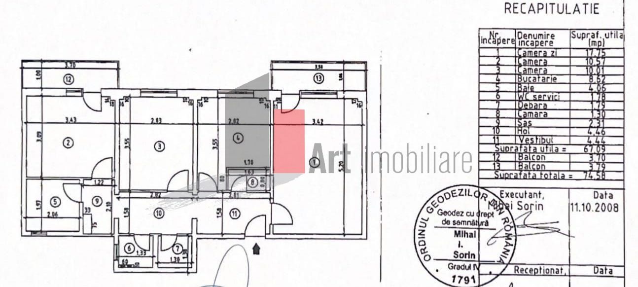 Apartament 3 camere Gorjului - Schiță 9