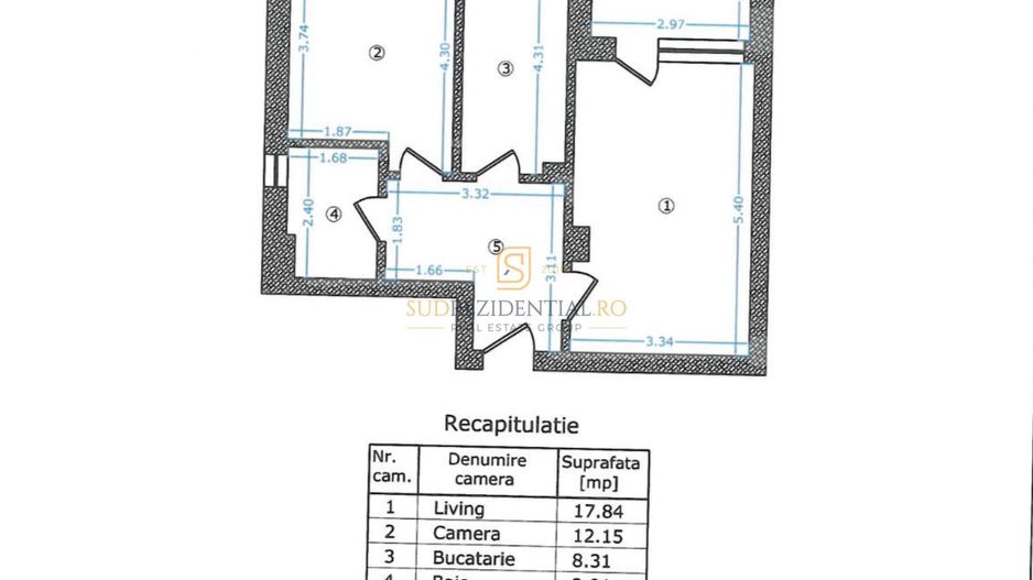 Apartament premium 2 camere | Prima închiriere | Cartierul Solar - Schiță 8