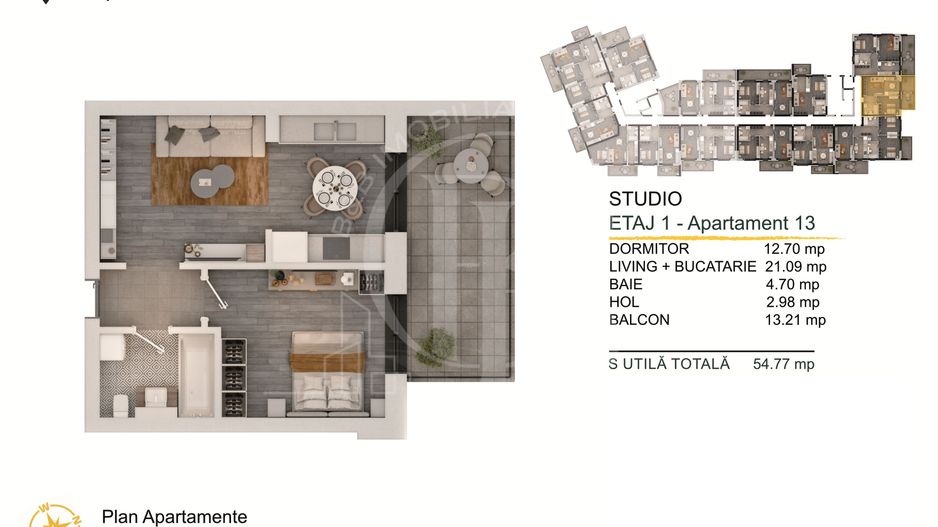 2 camere Tip Studio Titan-Pallady cu Loc de Parcare Gratuit - Poză 1