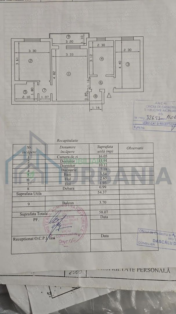 Apartament 3 camere, Semidecomandat, Tătărași, Iași - Poză 1