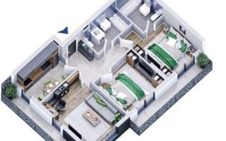 Apartament 3 camere decomandat-2 Bai-Titan-Pallady-Mobilat - Schiță 19
