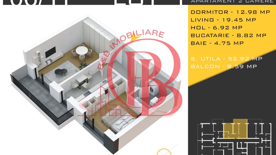 2 camere Titan Pallady  Metrou Nicolae Teclu - Schiță 2