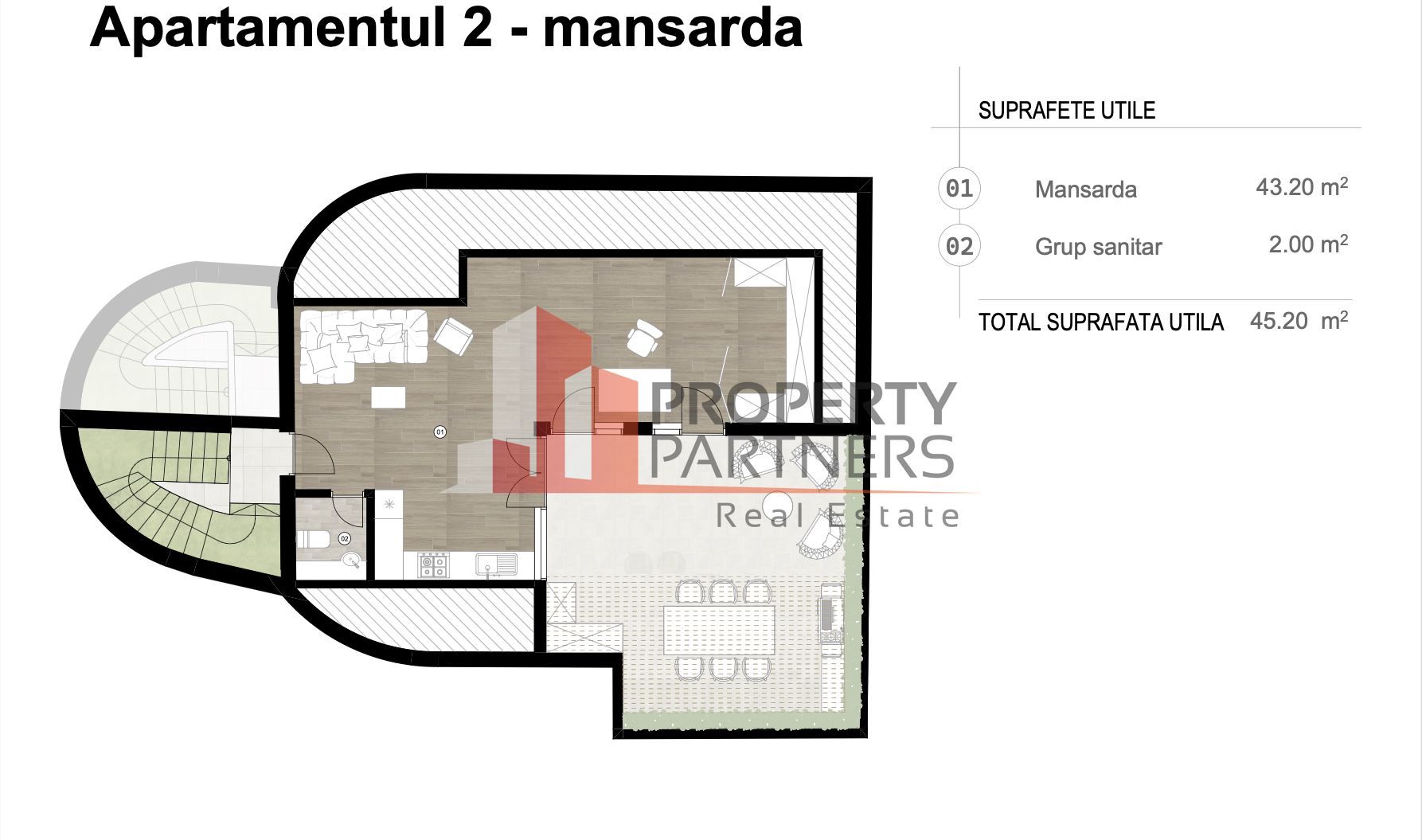 Apartament Duplex Elegant cu Terasă Panoramică – Dealul Cetății, Brașov - Schiță 23