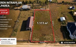 Teren Intravilan 1.111 mp | Utilități la Teren | Alparea | Bihor - Poză 1