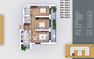 Apartament nou în Pallady | 3 camere, balcon mare, finisaje moderne - Schiță 6