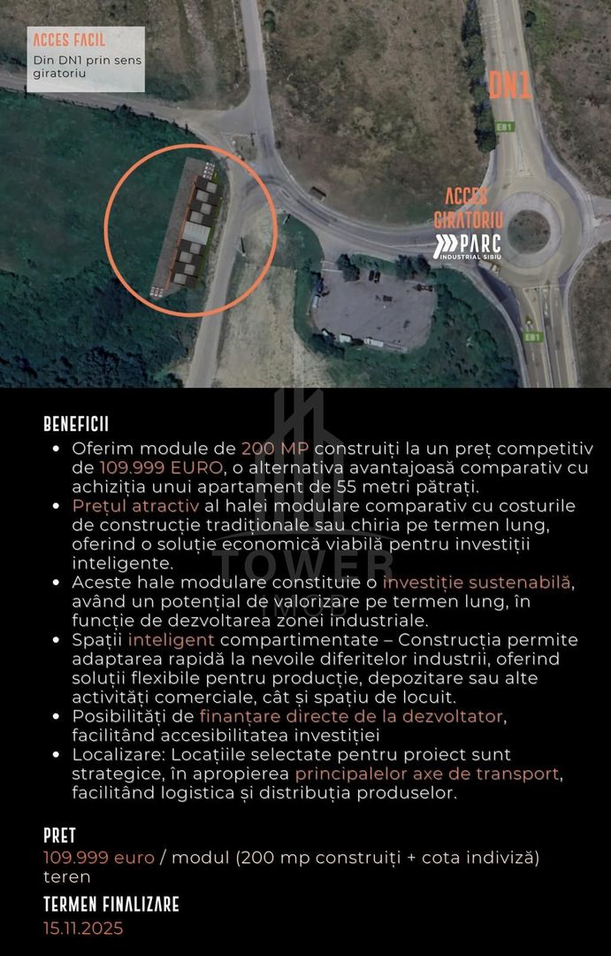 HALE INDUSTRIALE MODERNE ÎN PARCUL INDUSTRIAL SIBIU | 2200mp Teren 200mpu - Poză 8