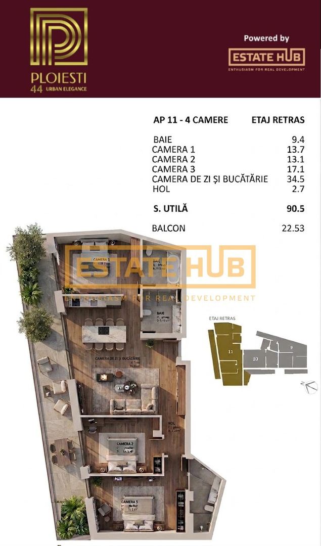 Apartament 4 camere FINISAT | zona Centrala | Parcare inclusa - Poză 14