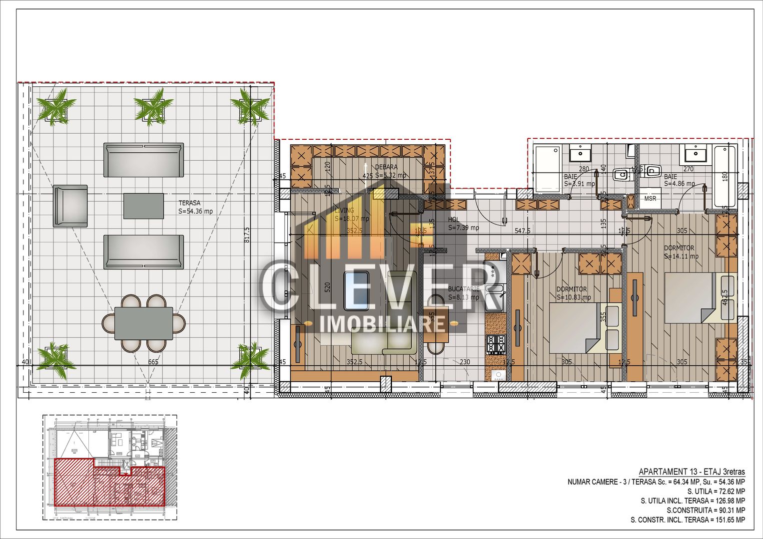 Titan Theodor Pallady Apartament 3 camere cu terasa 54mp - Poză 3