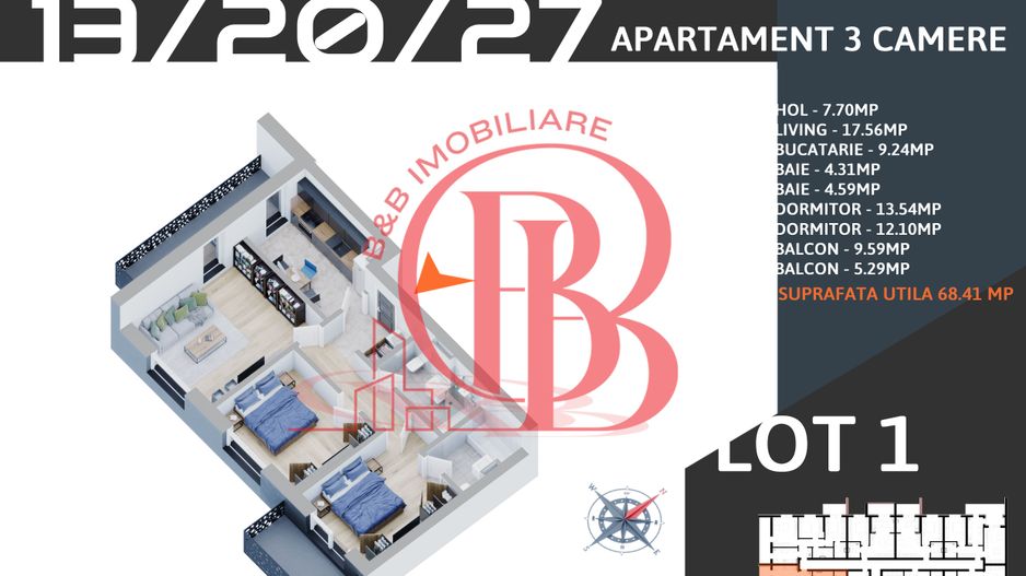 3 camere decomandat Titan Pallady STB la 7 minute - Schiță 8