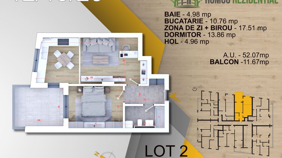 2 CAMERE / ROMCO REZIDENTIAL / FINALIZAT/ COMISION 0%! - Poză 7