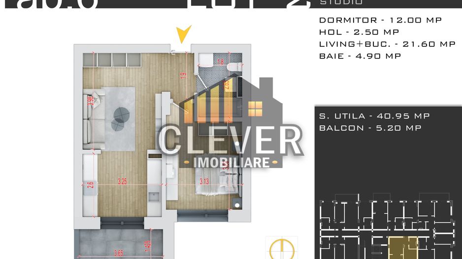 Studio 46mp  - Design Modern - Zona Pallady - Comision 0% - Poză 5