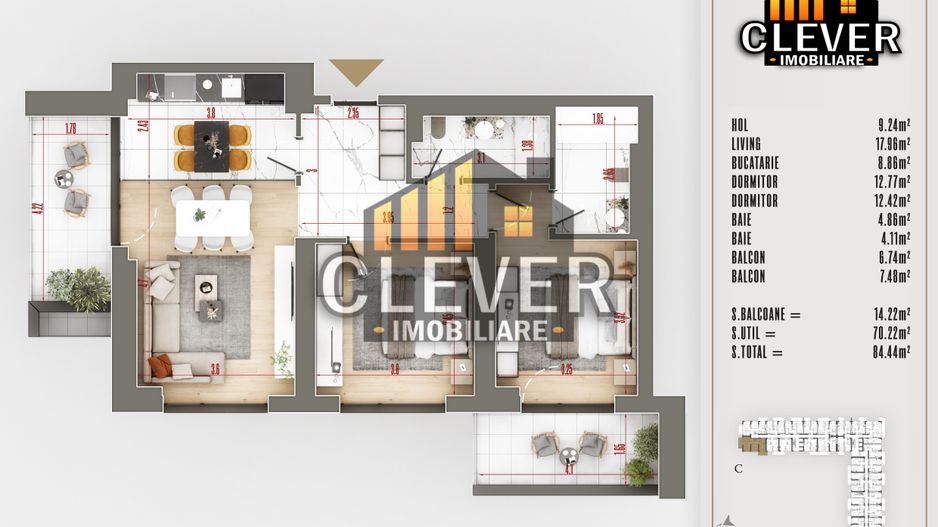 Apartament Premium 3 Camere Suprafata Generoasa Th. Pallady - Poză 1