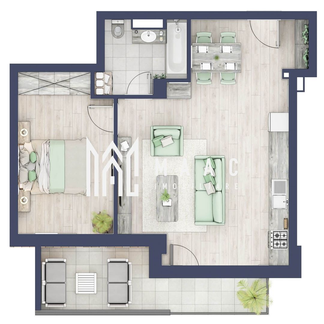 Apartament 2 camere | Balcon 10.3 mp | Etaj 1 | Turnisor - Poză 1