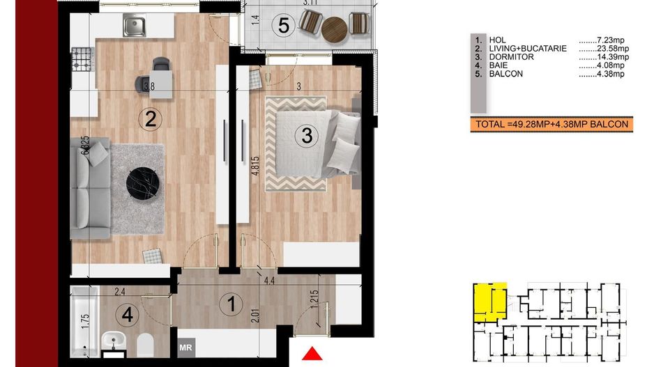 studio -2cam la aprox. 15min metrou Leonida sau Berceni - Poză 3