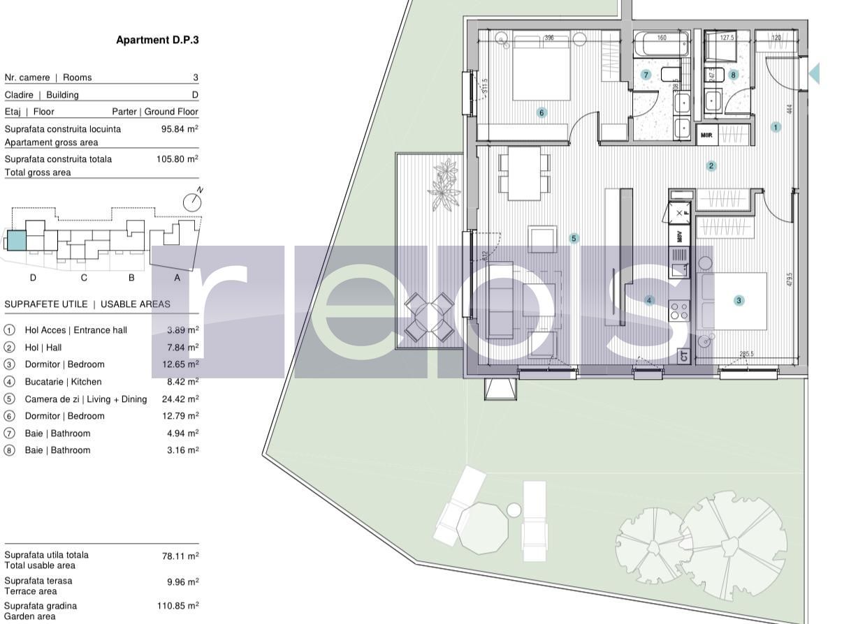 VANZARE APARTAMENT 3 CAMERE | STRAULESTI | 96MP | TERASA | COMPLEX NOU - Poză 18