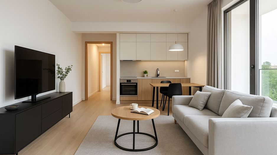 2 camere moderne, balcon, comision 0% – aproape de școli și transport - Poză 1