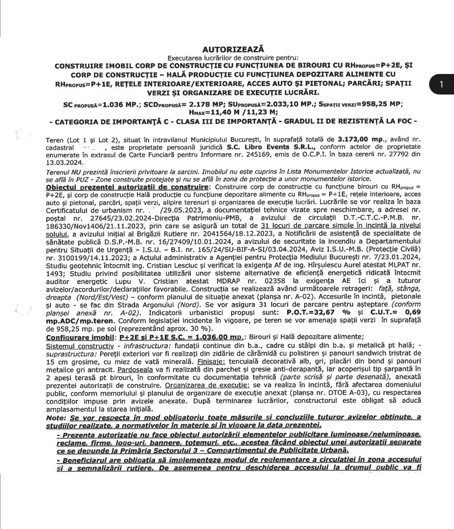 Teren 3173mp cu autorizatie hala birouri proiect p+2 Oxigenului Sect3 - Poză 9