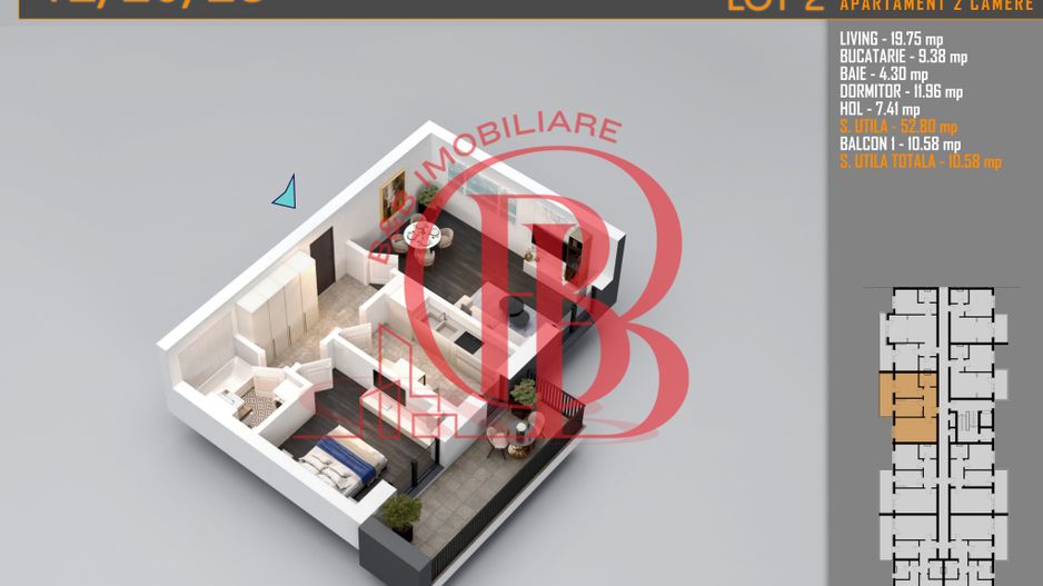 Apartament Decomandat 2 camere - Th. Pallady Metrou N. Teclu - Schiță 3