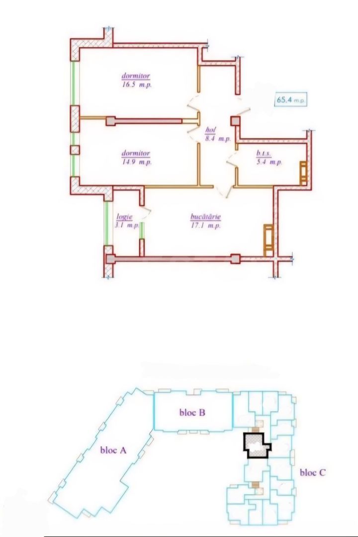 Vânzare, apartament, 2 camere, str. Nicolae Dimo, Durlești - Poză 2