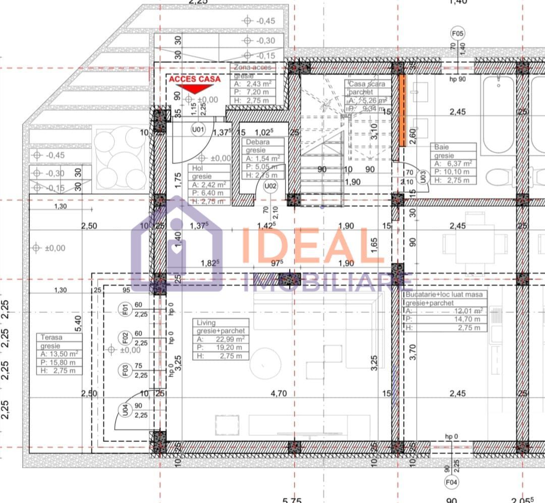 Duplex Modern cu 4 camere Mobilat si Utilat, in  Cristian - Schiță 17
