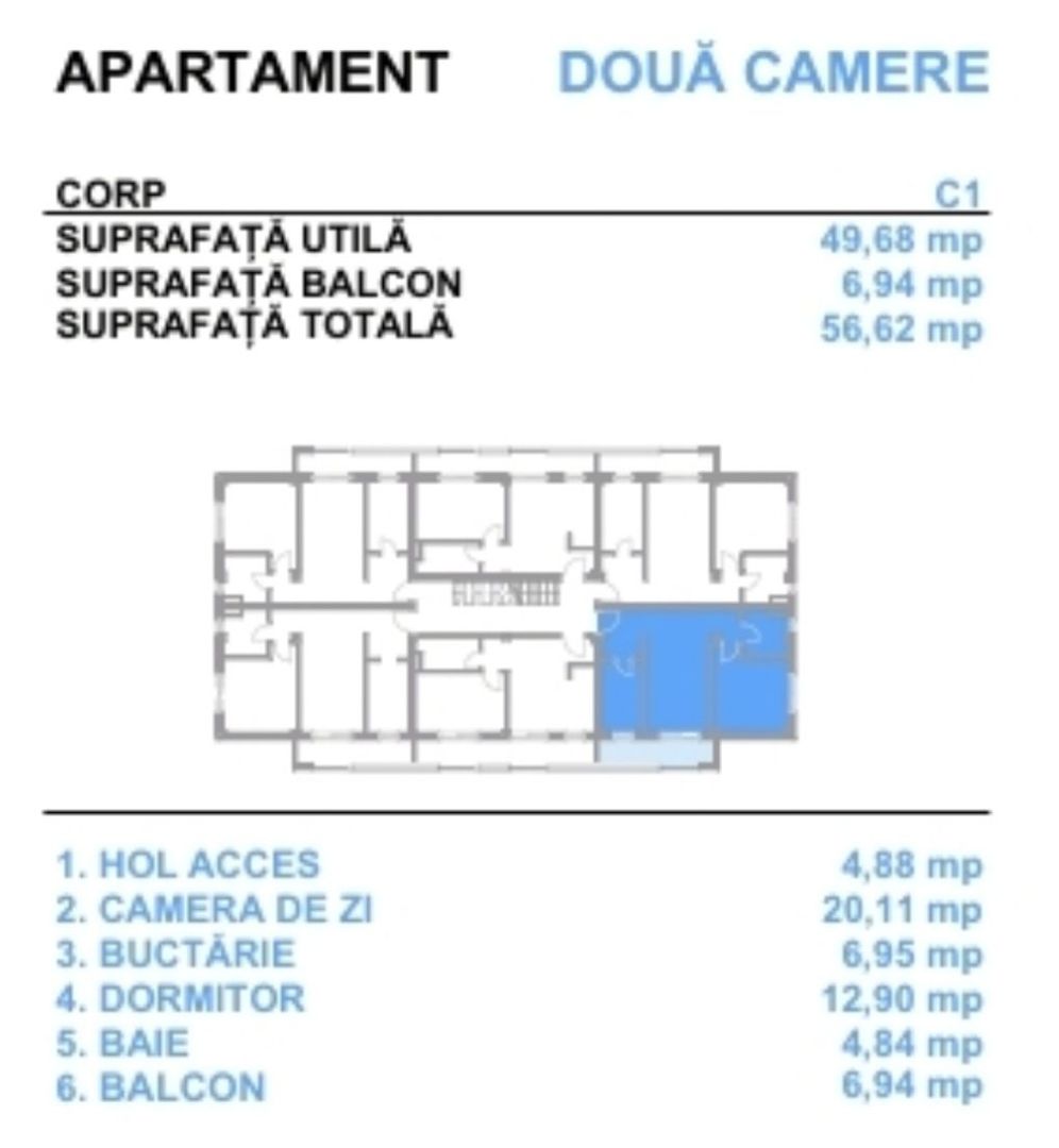 Apartament 2 camere, 56mp, 94.654 euro - Iasi-Bucium - Poză 7