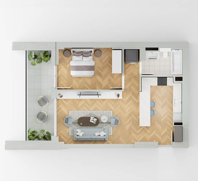 apartament 2 camera lakefield A1.4 - Schiță 1