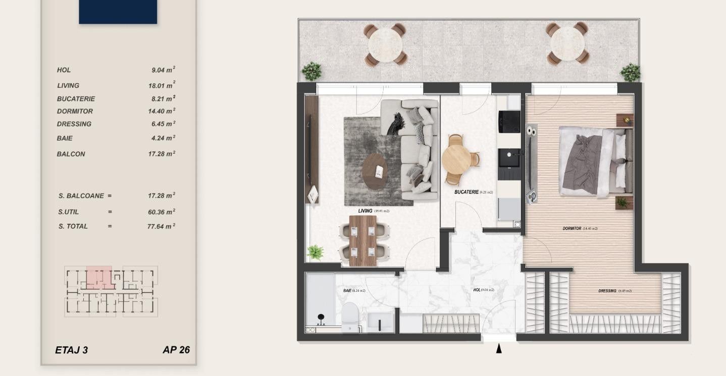Apartament 2 camere  LA CHEIE Zona Pallady - Schiță 5