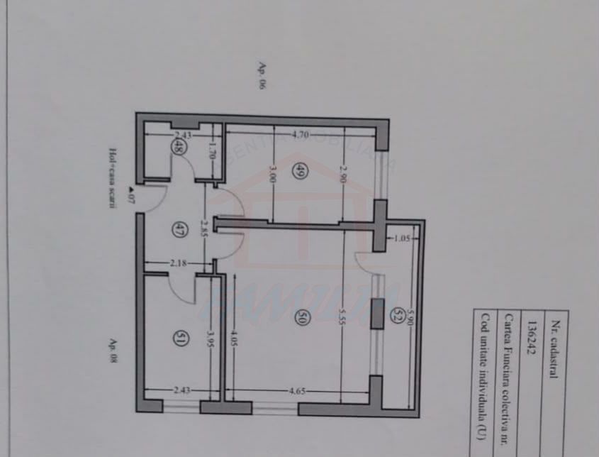 VANZARE APARTAMENT 2 CAMERE, COMPLEX ARCADA, 112.000 EURO - Schiță 8