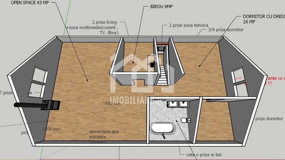 Casa Individuala 3 camere 102mp Teren 617mp Front 34m  Jucu de Mijloc - Poză 3