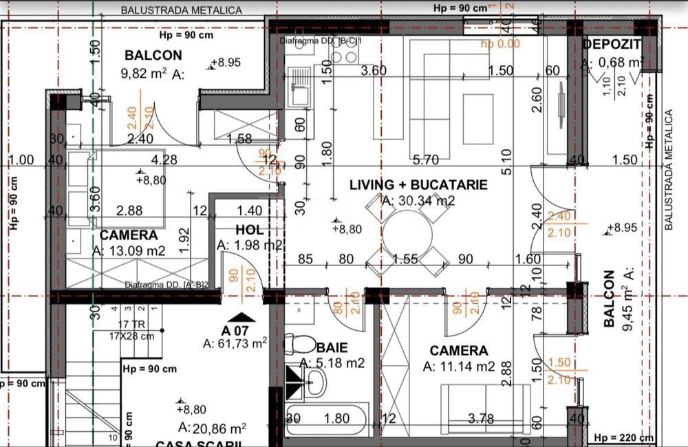 Apartament exclusivist cu panoramă superbă3 camere 2 balcoane. - Poză 8