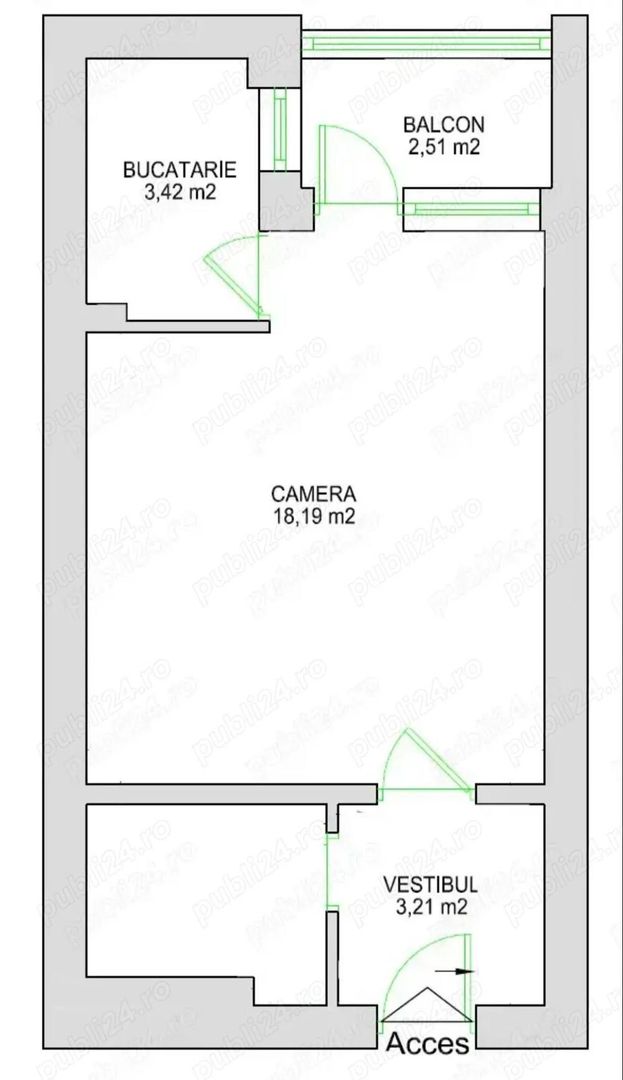 Circumvalatiunii | 1 Camera | Mobilat si Utilat. - Schiță 6