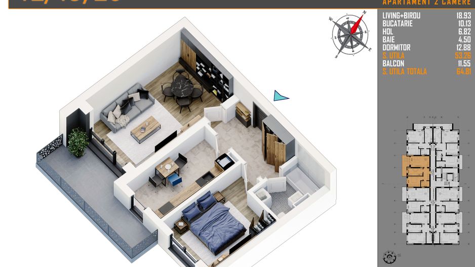 Apartament 2 camere Titan Pallady parcare gratuita - Schiță 8