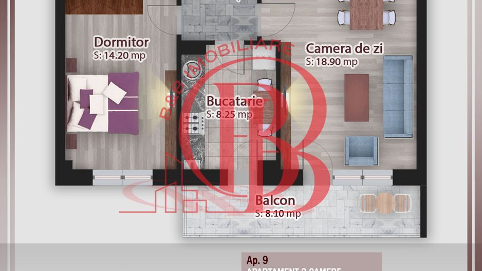 Apartament 2 camere-Theodor Pallady-Compartimentare Ideala - Schiță 1