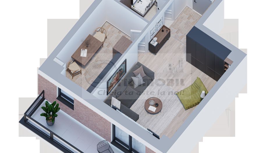 Apartament o camera, 46,5 mp, finisaje premium 0% COMISION - Poză 3