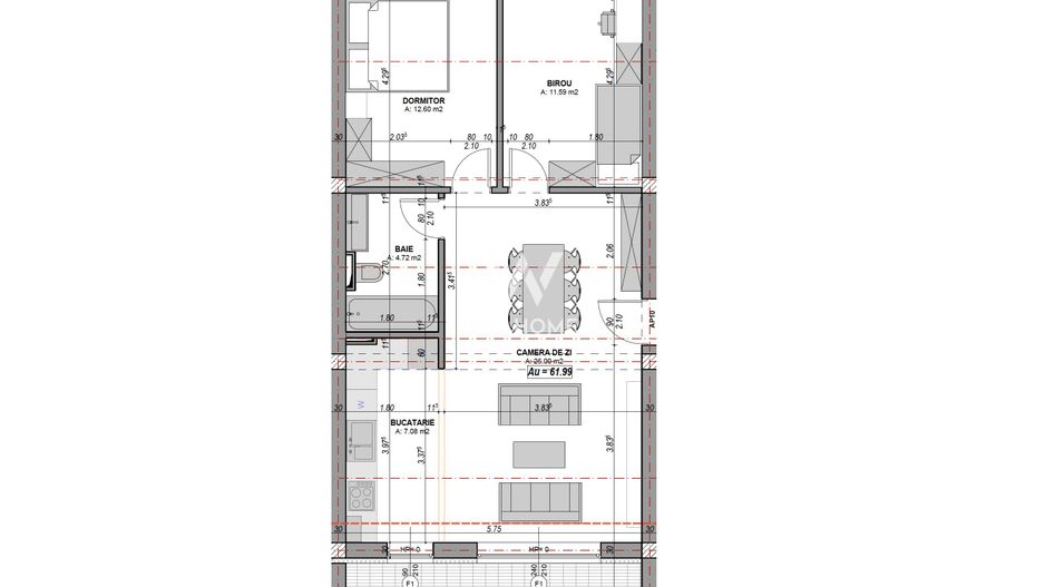 Apartament 3 camere cu balcon, aer conditionat - finisat la cheie - Poză 13