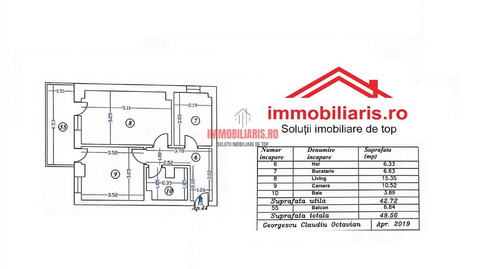 T.Pallady-Parcul Teilor - Etaj 4/5 - Decomandat - Mobilat si Utilat - Schiță 13