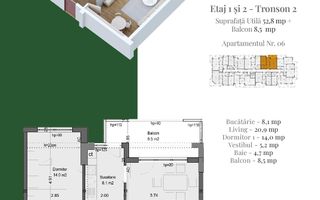 Apartament 2 camere Theodor Pallady Complet decomandat - Schiță 5