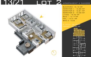 4 camere  Titan Pallady  Metrou Nicolae Teclu - Schiță 12