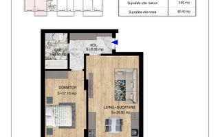 Apartament 2 camere Theodor Pallady Metrou Teclu Comsion 0 - Schiță 6