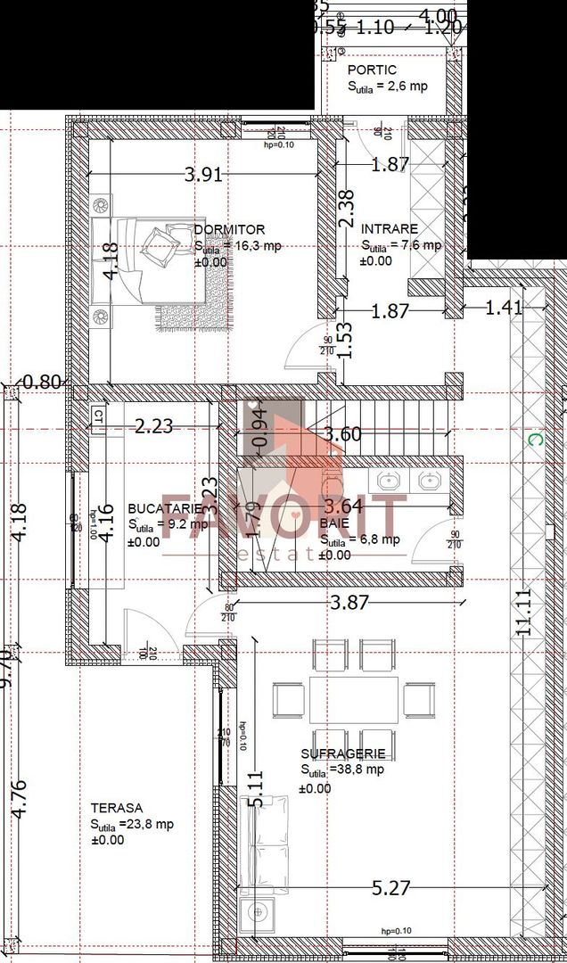 Pozitie centrala. La asfalt. Toate utilitatile - Schiță 9