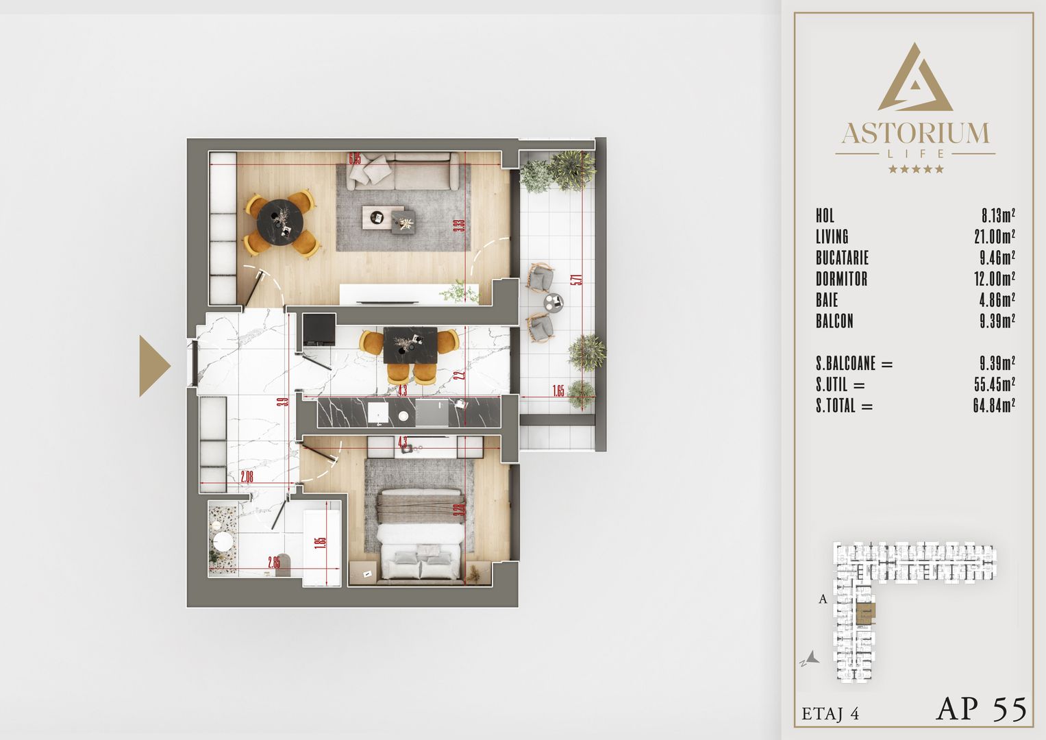 Titan Pallady 2 Camere Astorium Life exclusiv blocul A predare 2025 - Poză 2